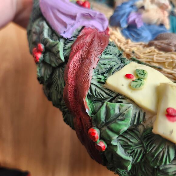 12in Hand Painted Nativity Wall Plaque GLORIA Angels Wise Men Christmas Resin - Picture 7 of 11